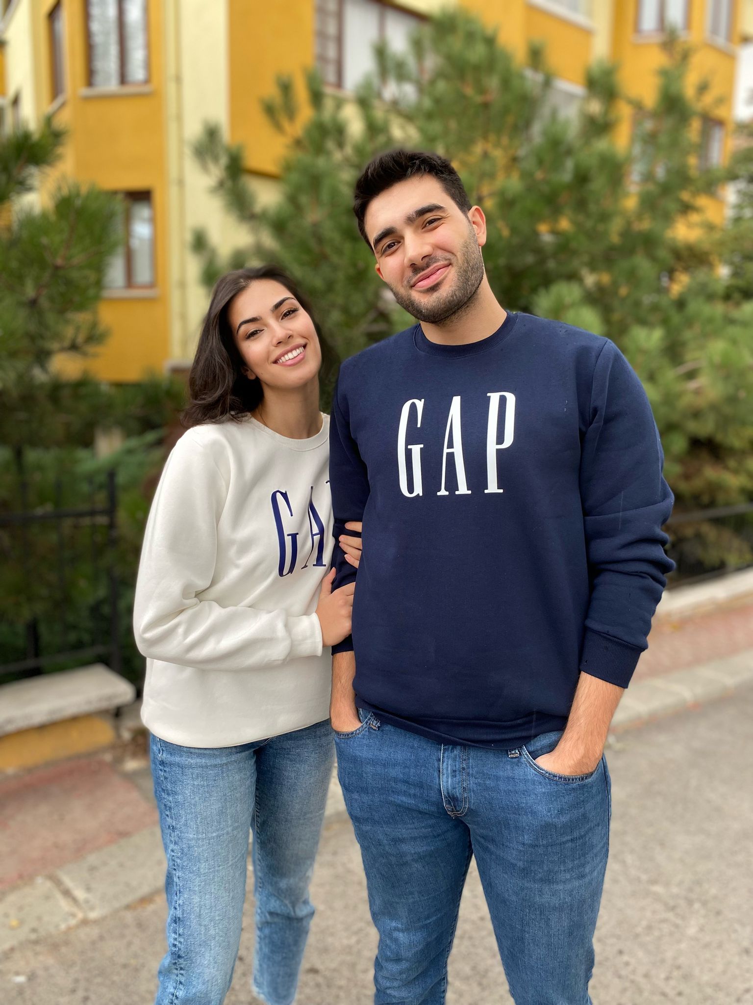 Lacivert Gap Baskılı Yetişkin Sweatshirt