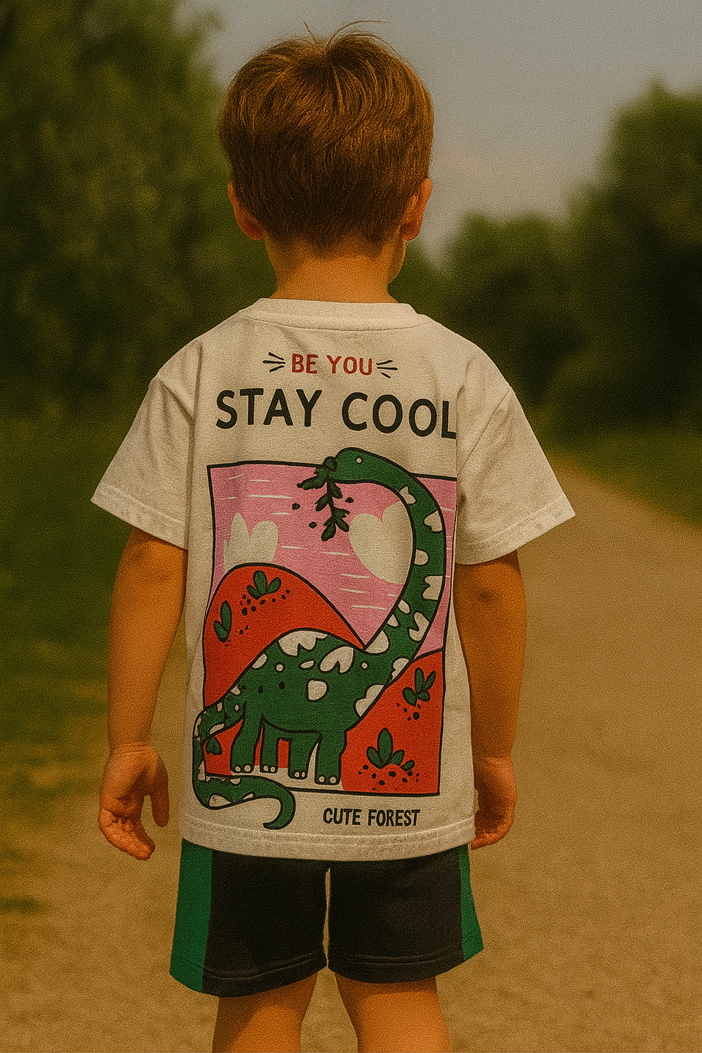 Stay Cool Baskılı Yeşil Şortlu Takım