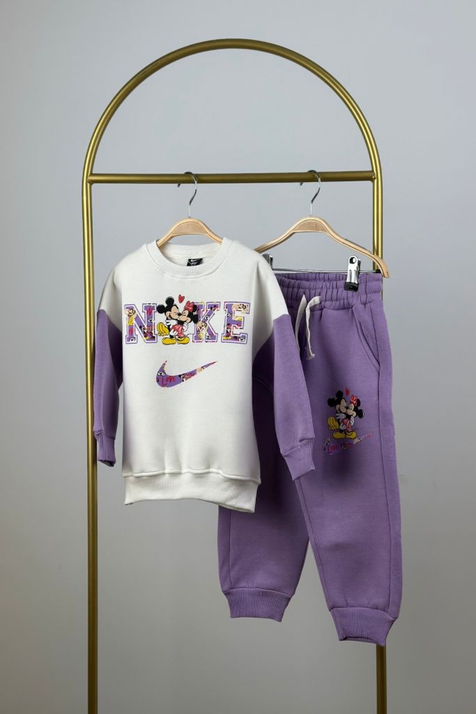 Spor Logolu Minnie ve Mickey Eşofman Takımı