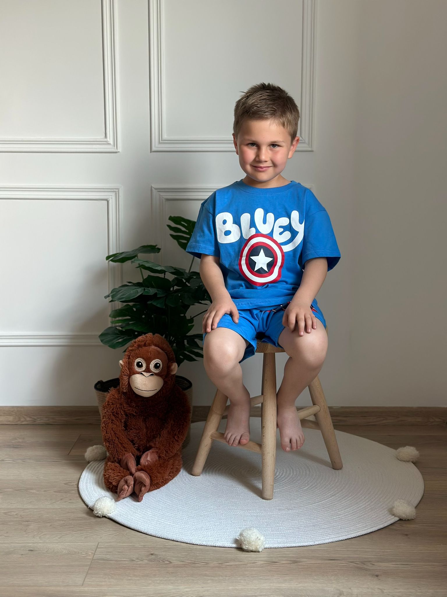 Mavi Captain Bluey Şortlu Takım