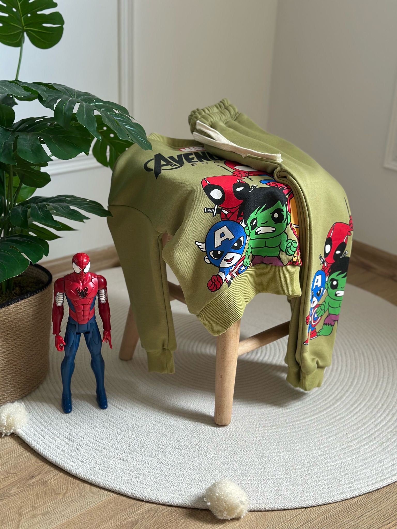 Haki Avengers Figür Basklılı Eşofman Takımı