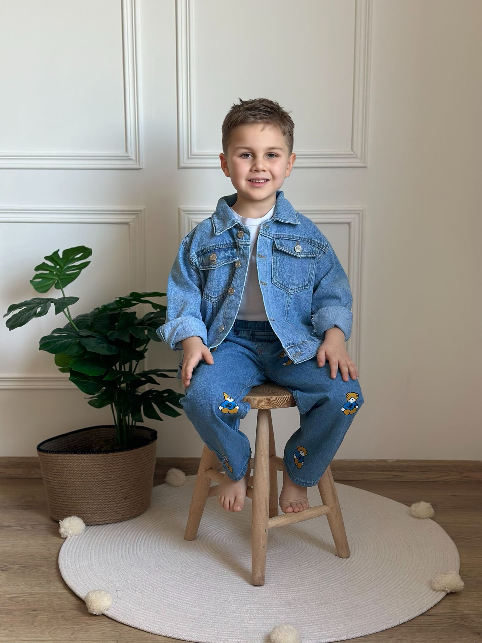 Ayıcık Baskılı Jean