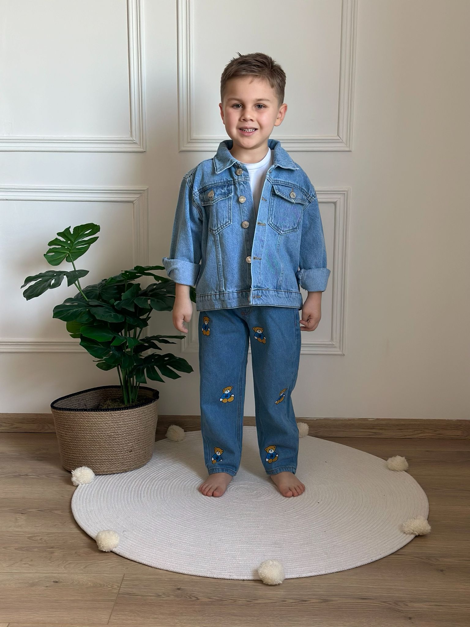 Ayıcık Baskılı Jean