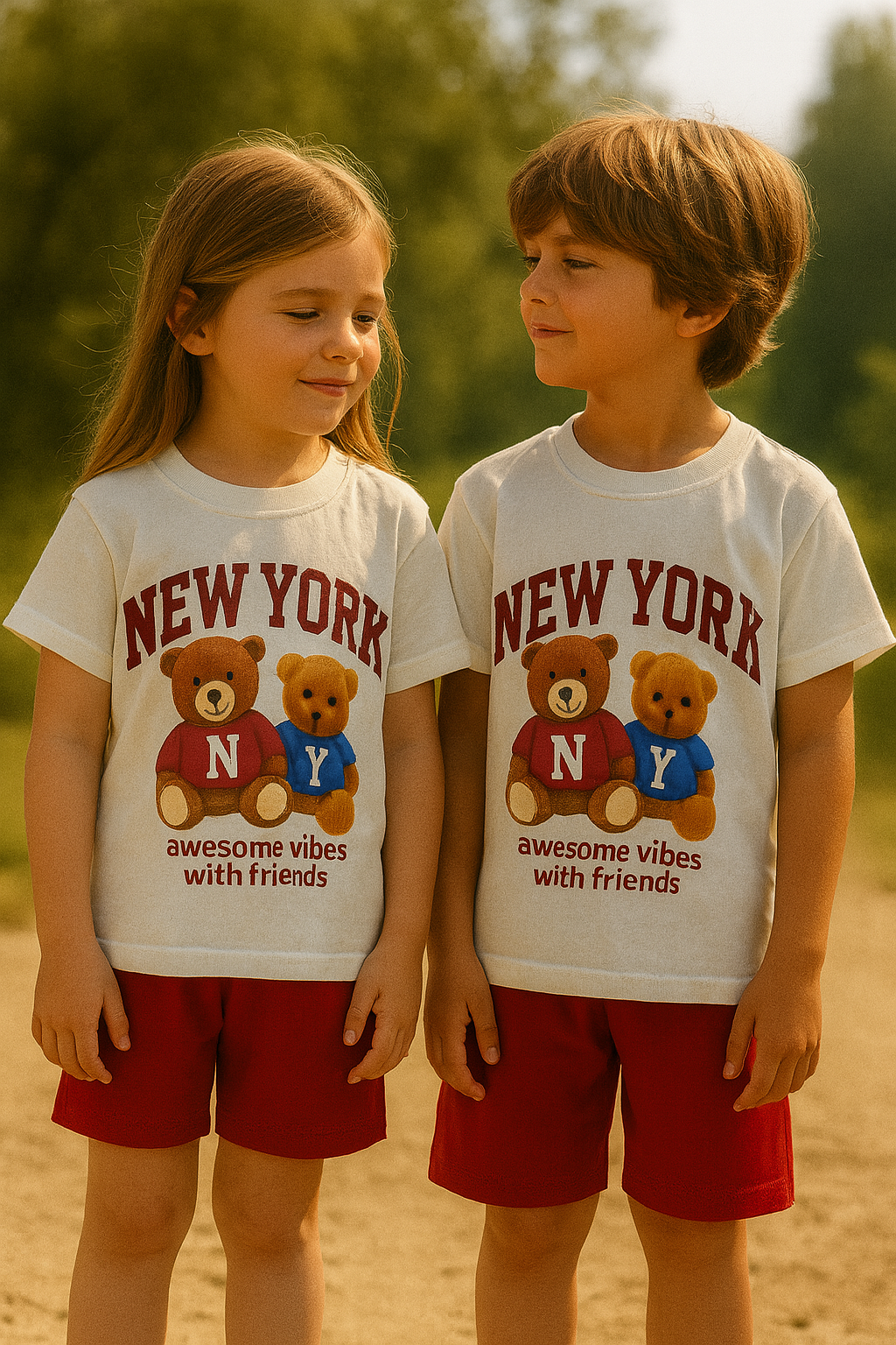 Bordo New York Teddy Şortlu Takım
