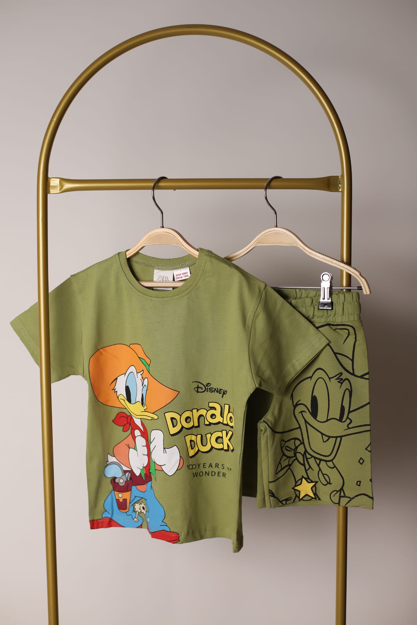Haki Kovboy Donald Duck Şortlu Takım