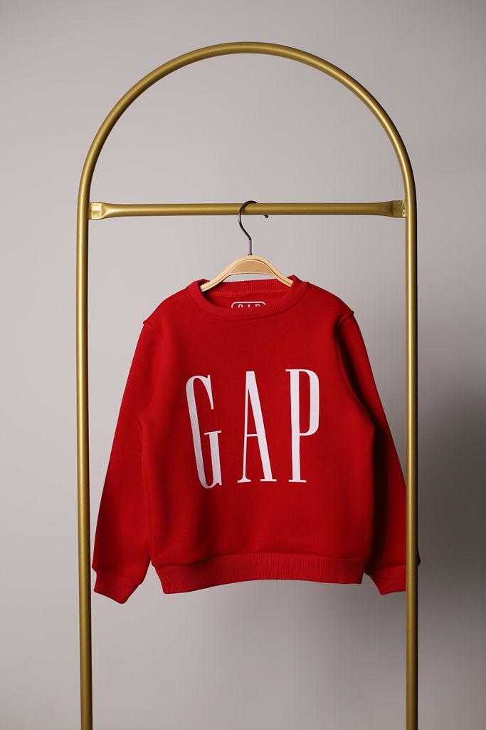 Kırmızı Gap Baskılı Sweatshirt