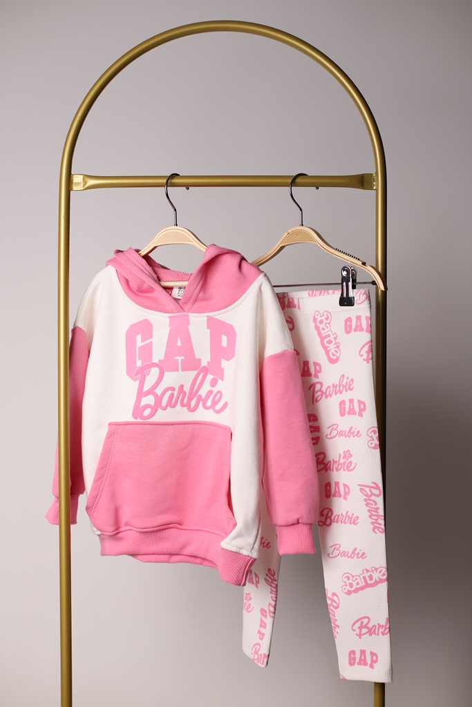 Barbie Pembe Gap Cep Detaylı Eşofman Takımı