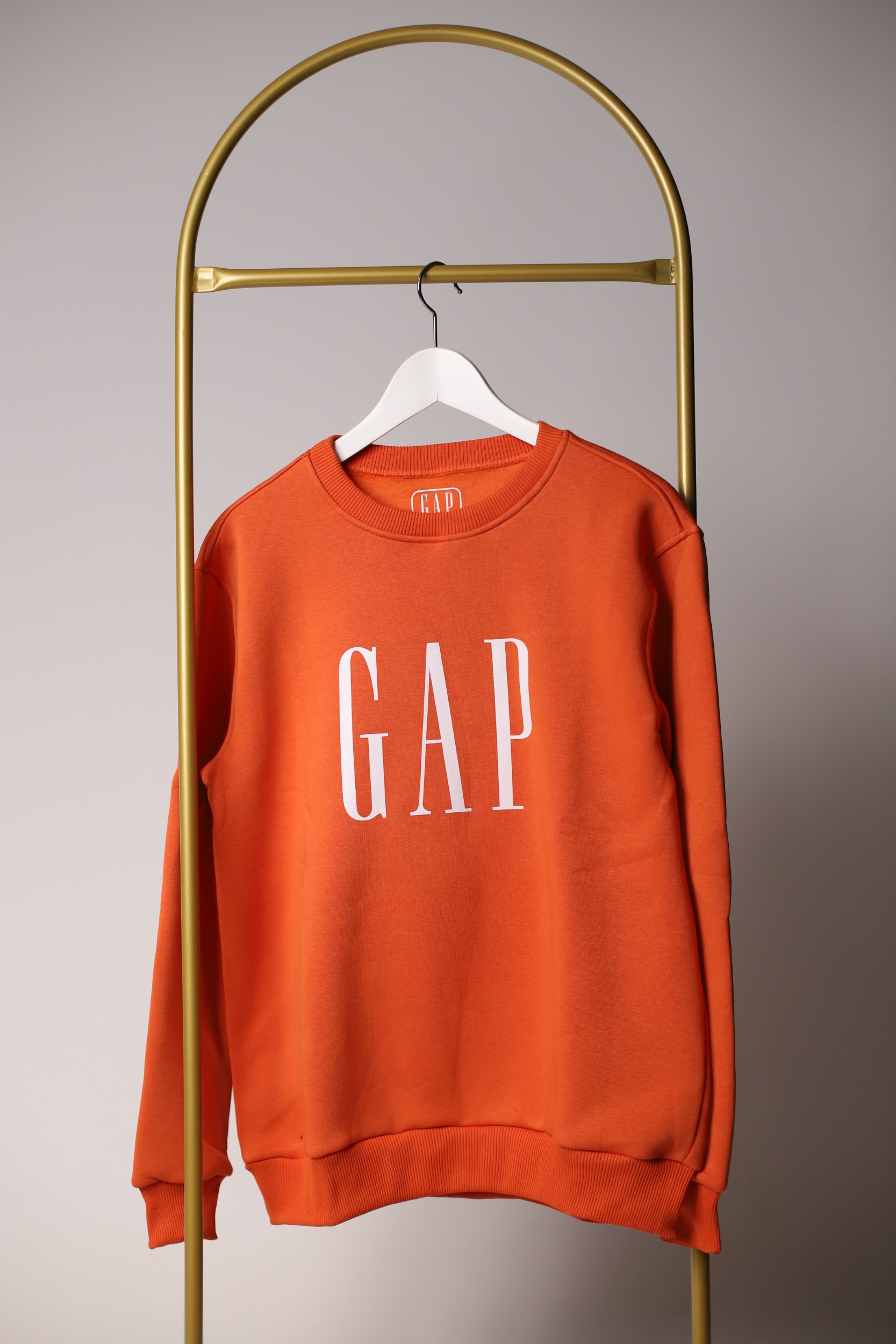 Turuncu Gap Baskılı Yetişkin Sweatshirt