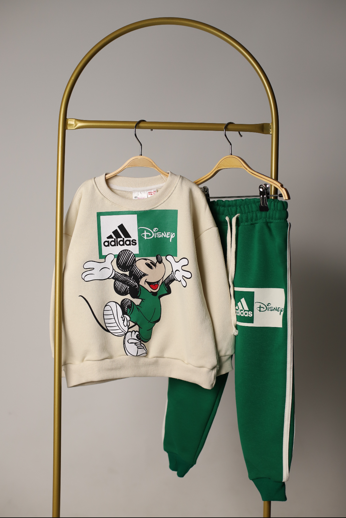Yeşil Sporcu Mickey Logo Detaylı Eşofman Takımı