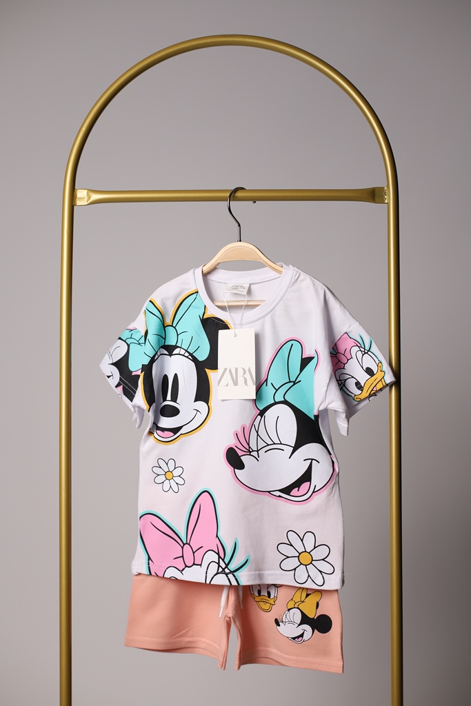 Pudra Pembe Disney Şortlu Takım