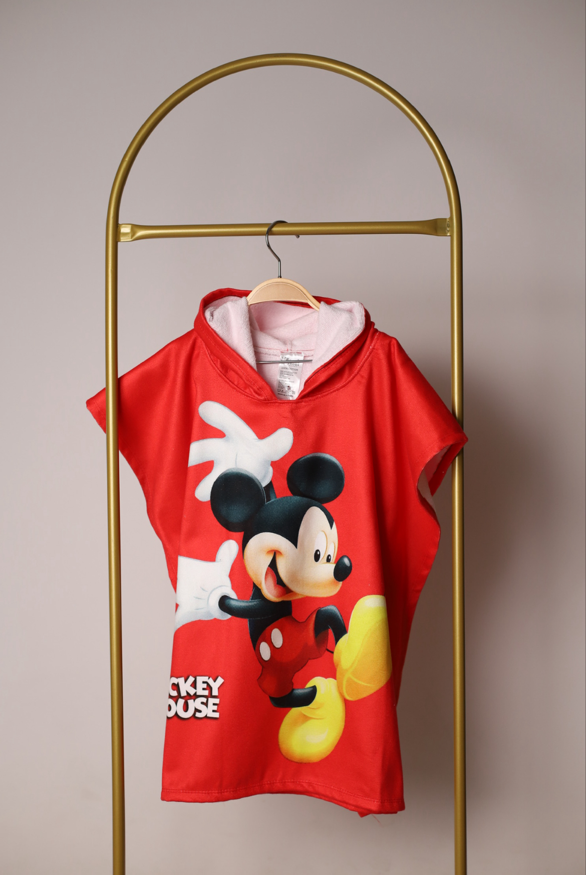 Kırmızı Mickey Panço Plaj Havlusu