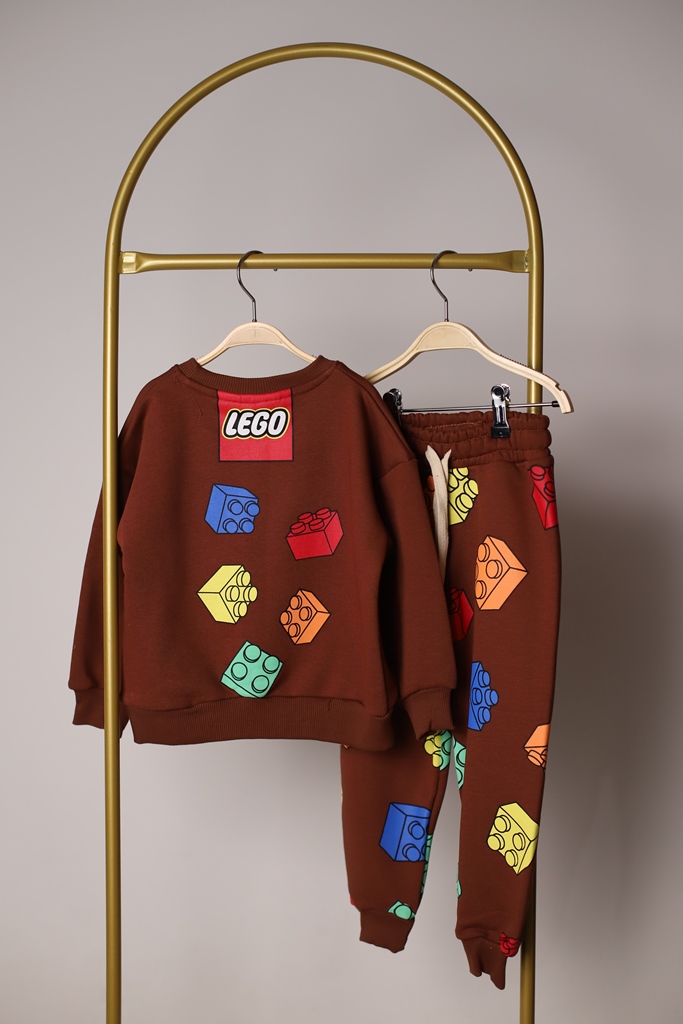 Kahverengi Lego Baskılı Eşofman Takımı