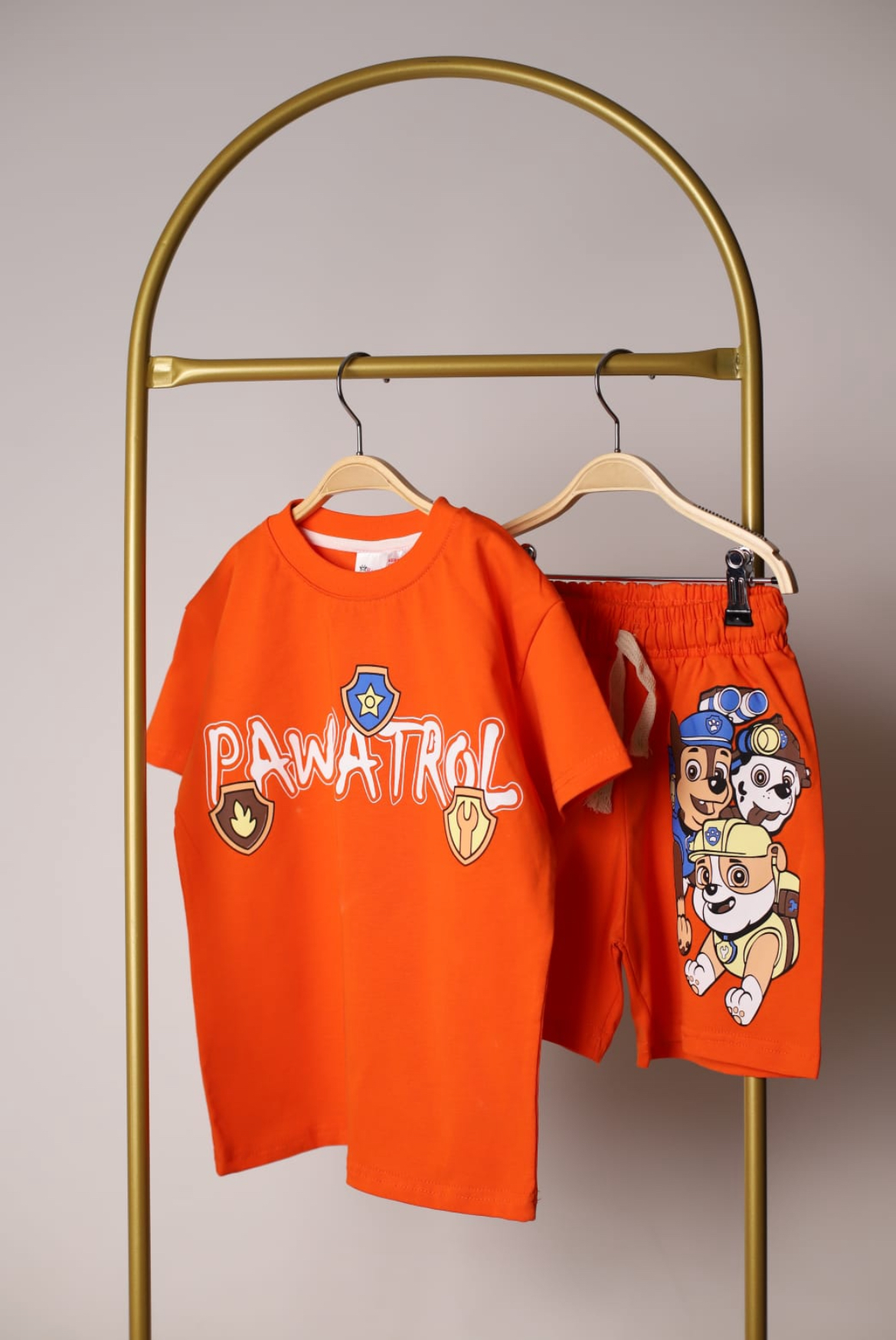 Paw Patrol Playful Sırt Baskılı Turuncu Şortlu Takım