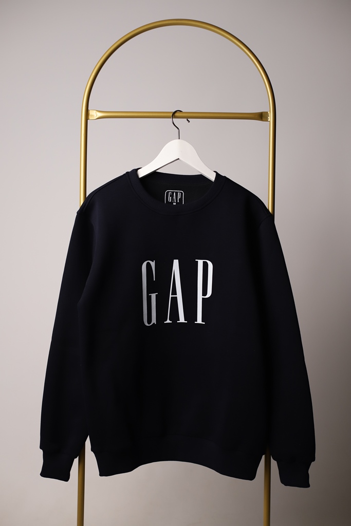 Lacivert Gap Baskılı Yetişkin Sweatshirt