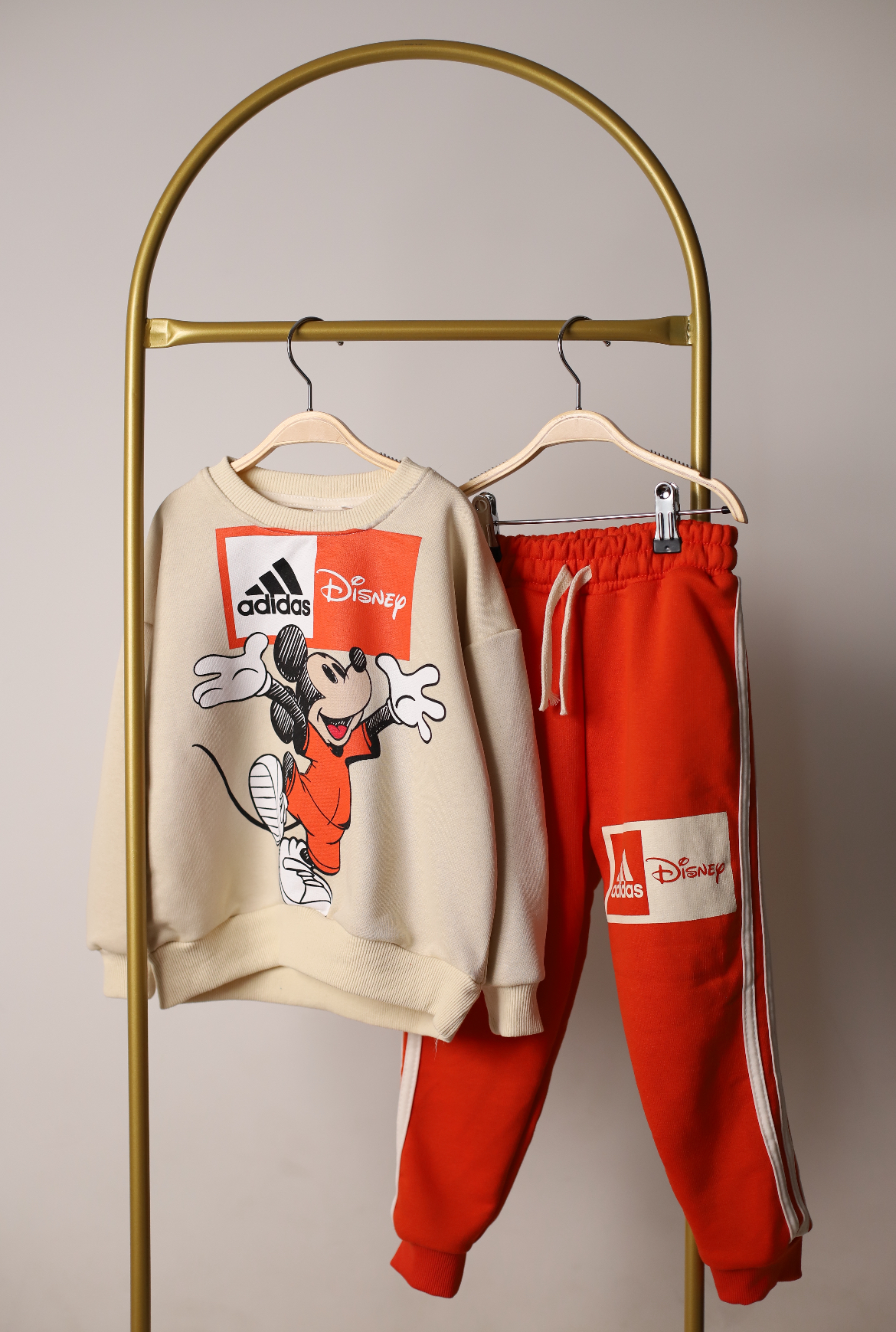 Turuncu Sporcu Mickey Logo Detaylı Eşofman Takımı