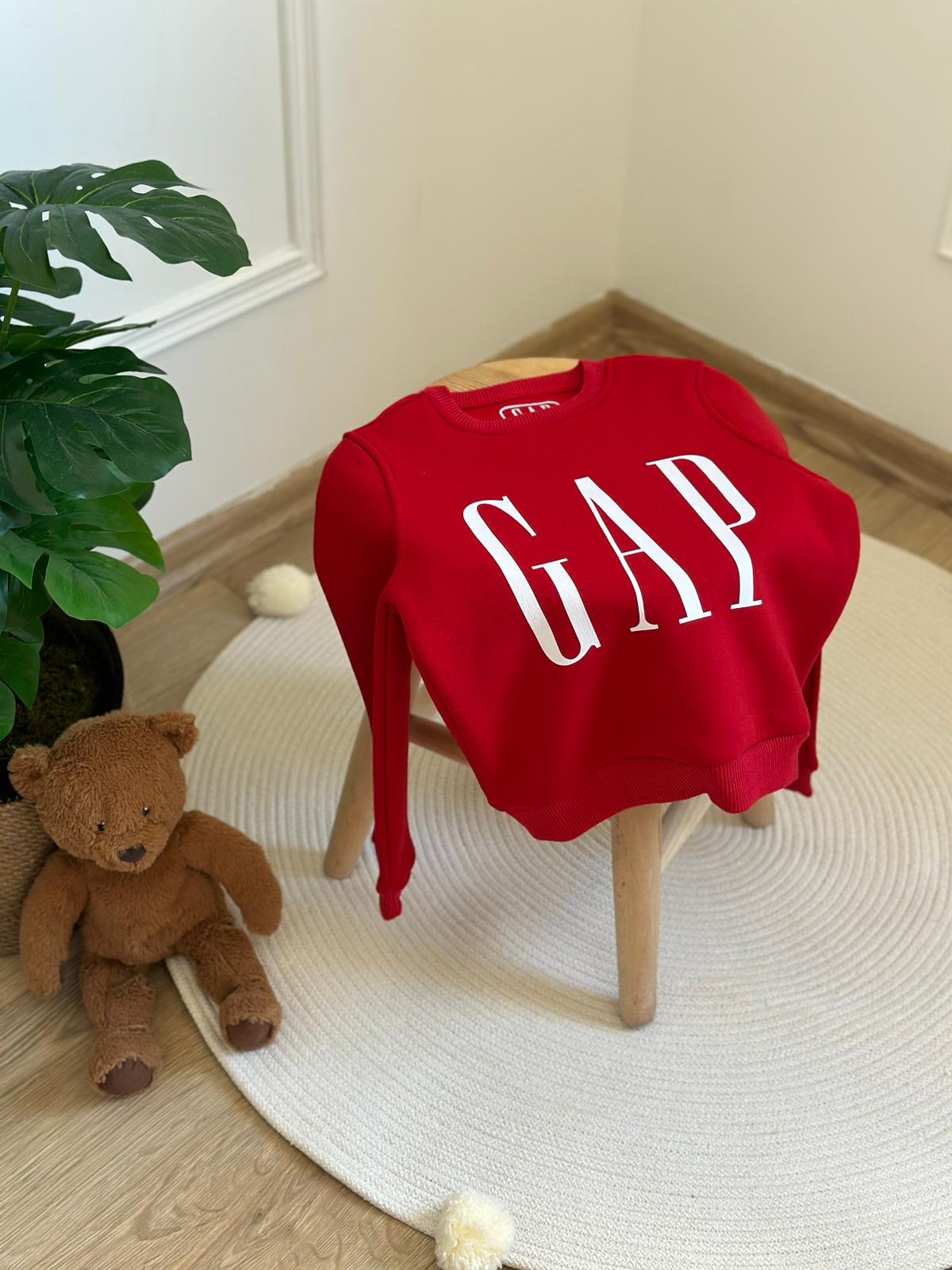 Kırmızı Gap Baskılı Sweatshirt