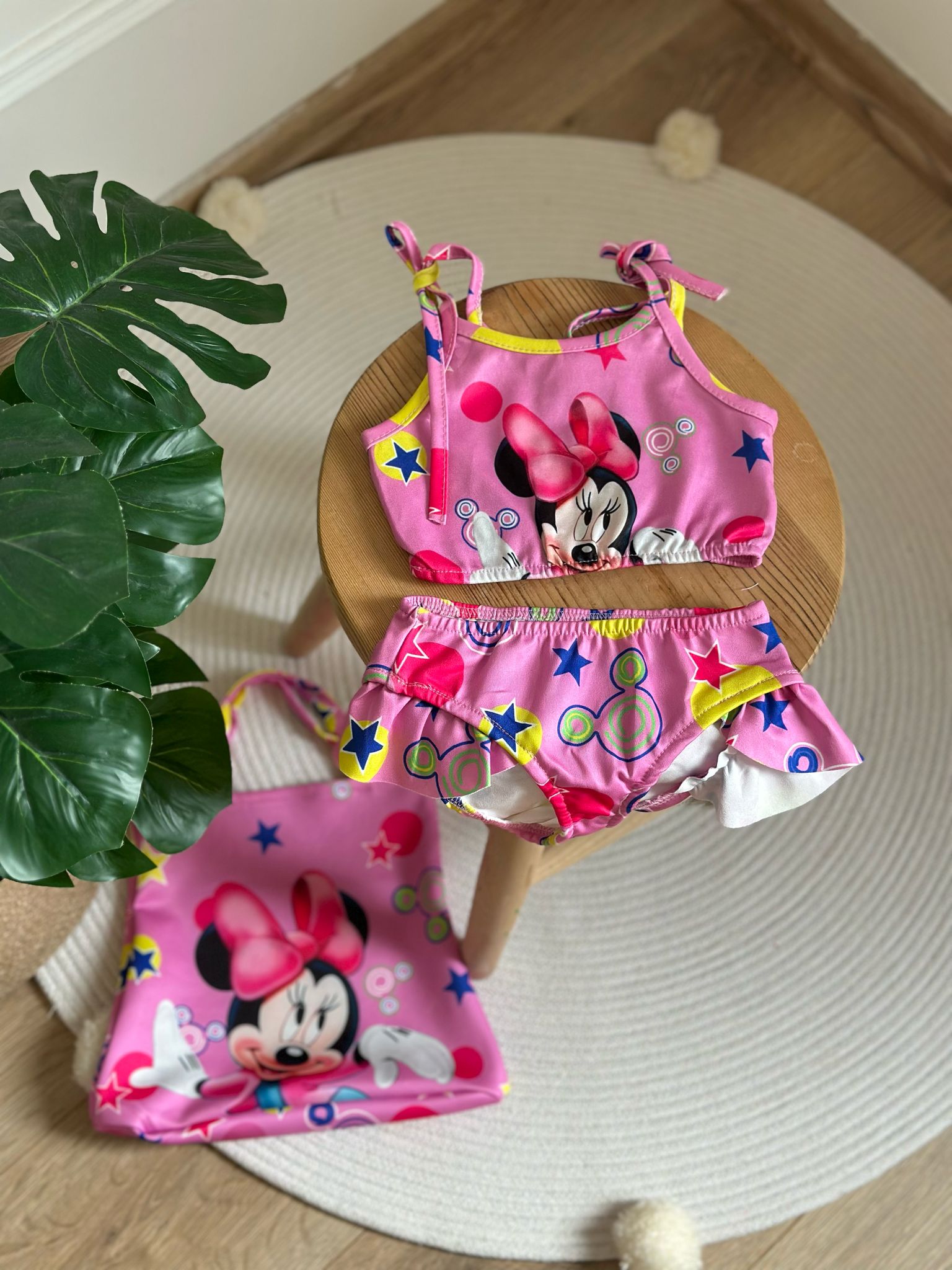 Pembe Minnie Çantalı Mayo