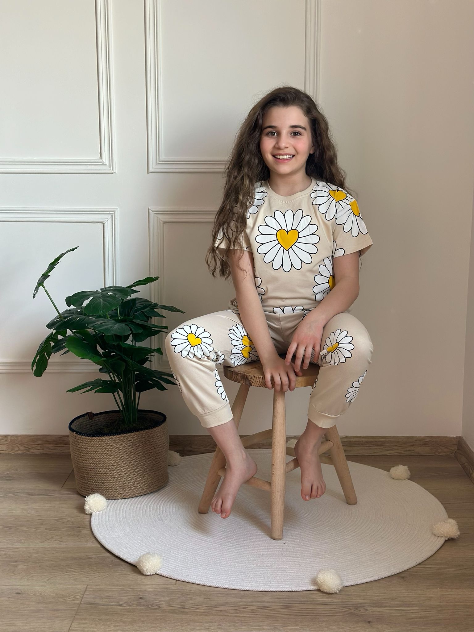 Papatya Detaylı Eşofman Takımı