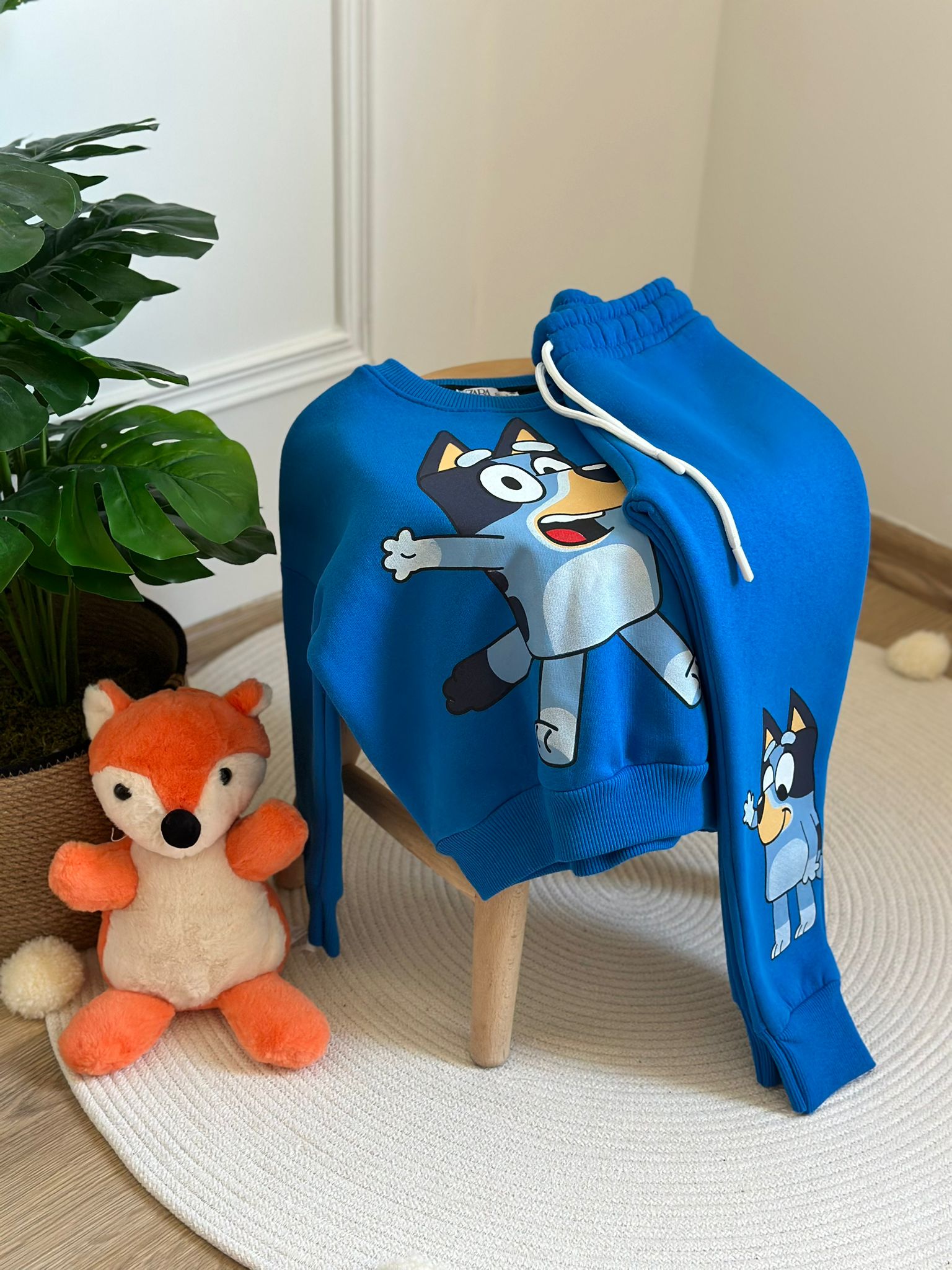 Mavi Bluey Figür Baskılı eşofman Takımı
