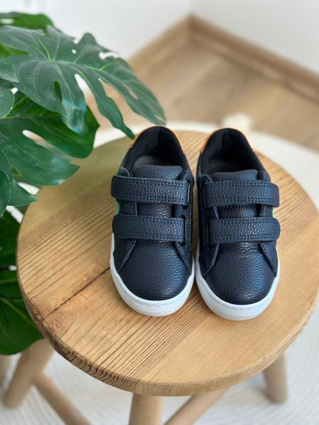 %100 Deri, Lacivert Yıldız Detaylı Ortopedik Taban Sneaker