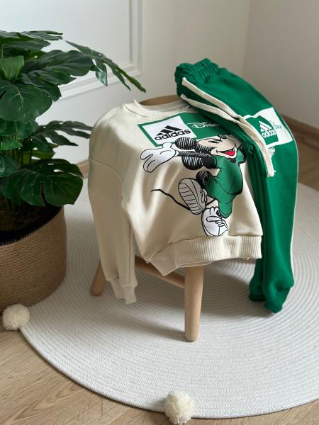 Yeşil Sporcu Mickey Logo Detaylı Eşofman Takımı
