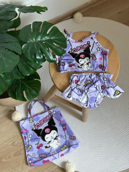 Mor Kuromi Çantalı Bikini Takımı