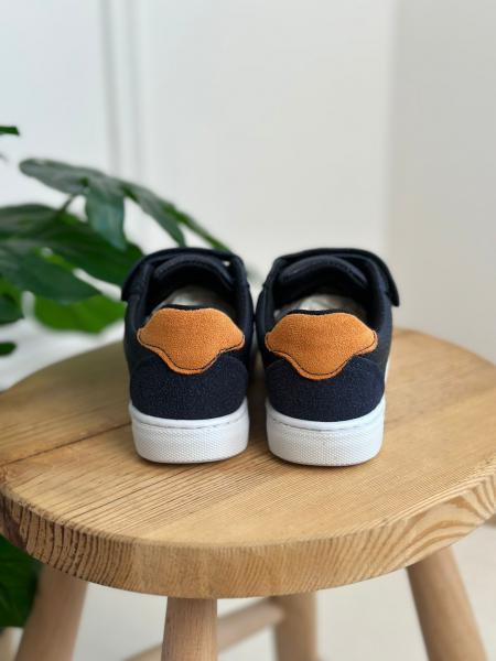 %100 Deri, Lacivert Yıldız Detaylı Ortopedik Taban Sneaker