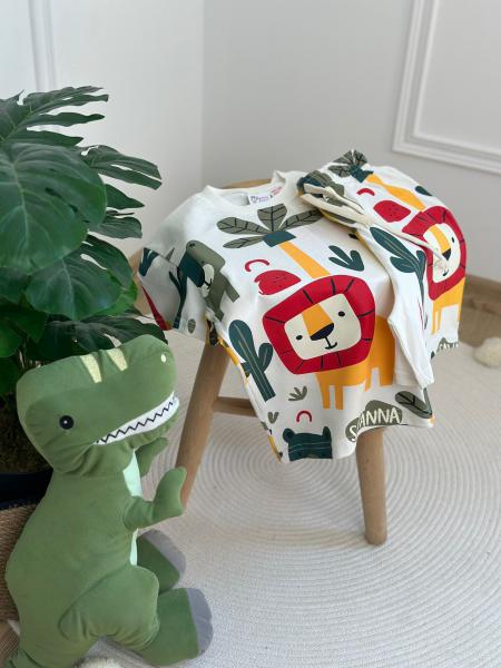 Renkli Animals Şortlu Takım