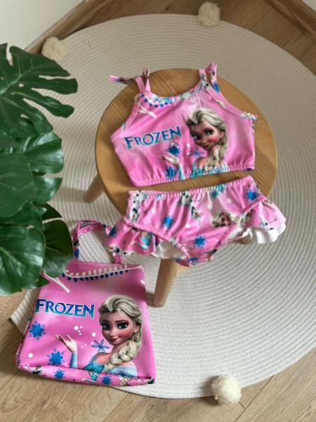 Pembe Frozen Çantalı Mayo