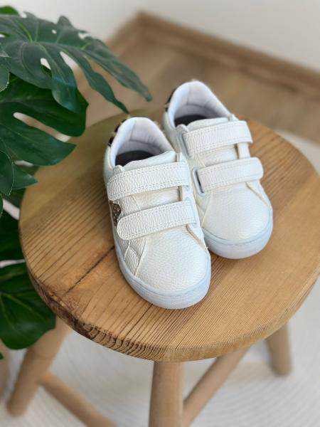 %100 Deri, Leopar Ve Yıldız Detaylı Ortopedik Taban Sneaker