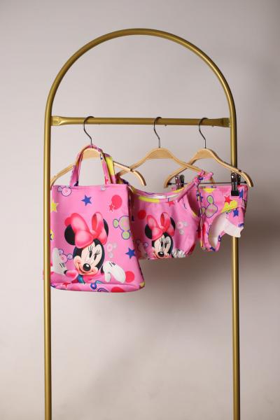 Pembe Minnie Çantalı Mayo