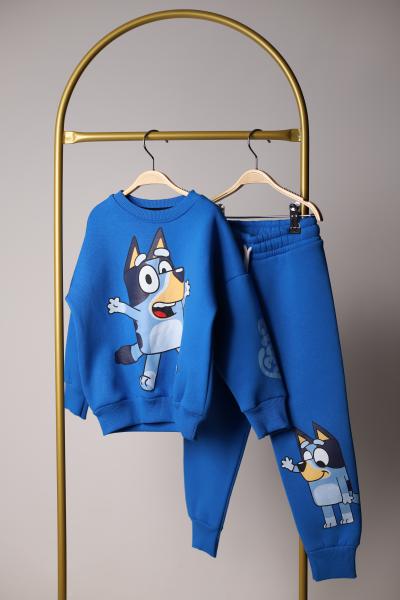 Mavi Bluey Figür Baskılı eşofman Takımı