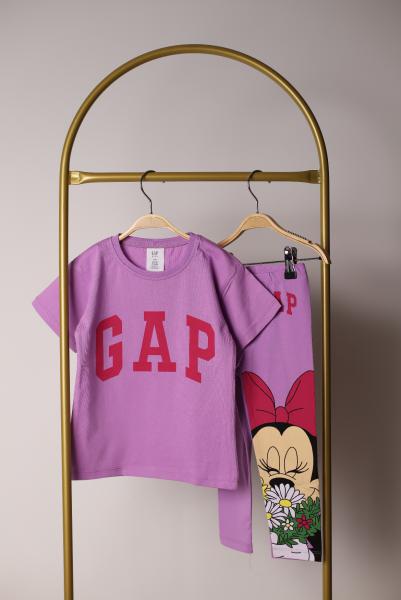 Çiçekli Minnie Sırt Baskılı Taytlı Takım