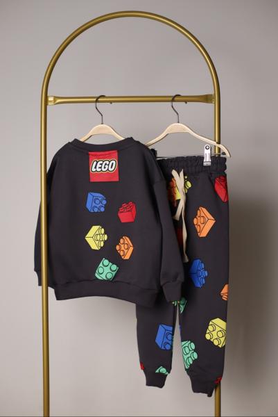 Siyah Lego Sırt Baskılı Eşofman Takımı