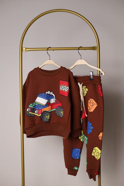 Kahverengi Lego Baskılı Eşofman Takımı