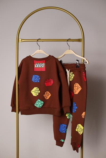 Kahverengi Lego Baskılı Eşofman Takımı