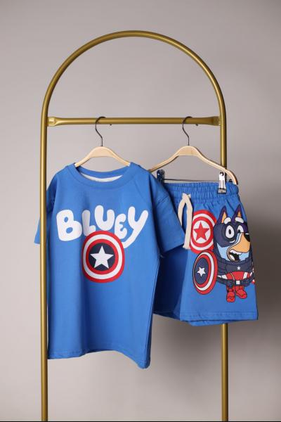 Mavi Captain Bluey Şortlu Takım