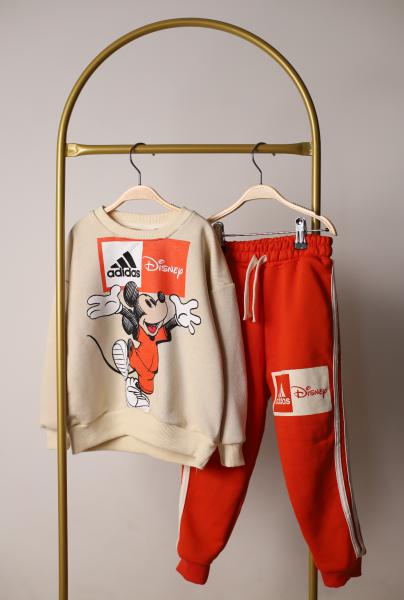 Turuncu Sporcu Mickey Logo Detaylı Eşofman Takımı