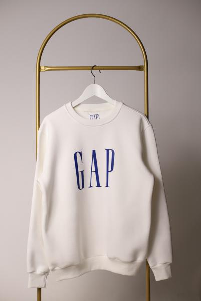 Beyaz Gap Mavi Baskılı Yetişkin Sweatshirt