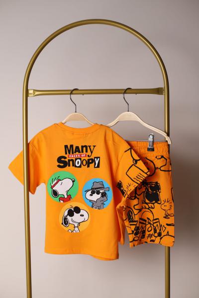 Turuncu Many Snoopy Şortlu Takım