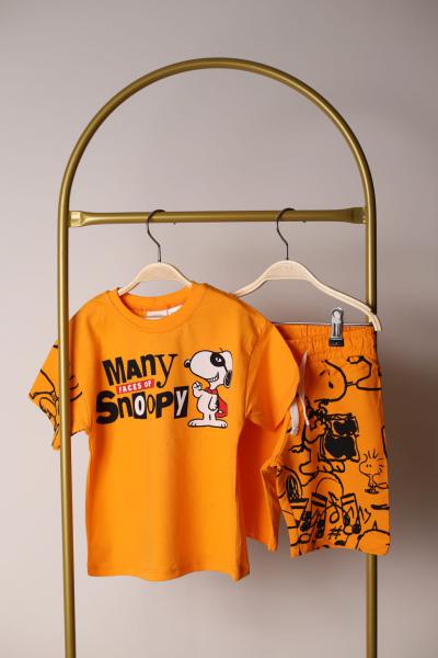 Turuncu Many Snoopy Şortlu Takım