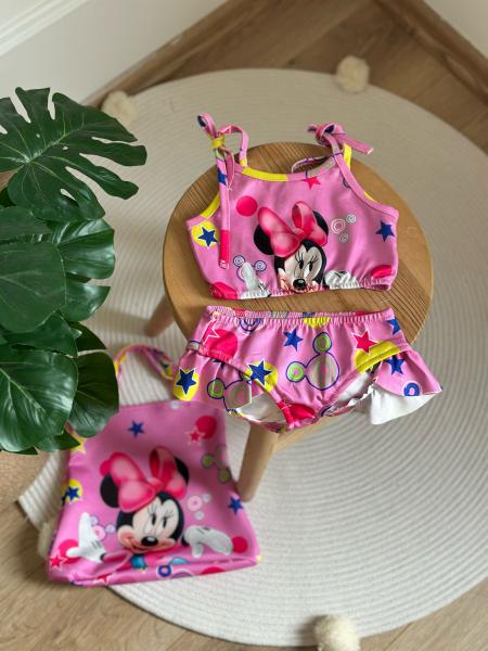Pembe Minnie Çantalı Mayo