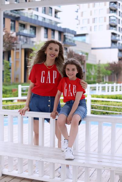 Kırmızı Gap Baskılı Çocuk T-shirt