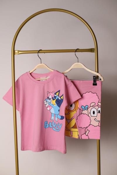 Pembe Bluey Şortlu Takım