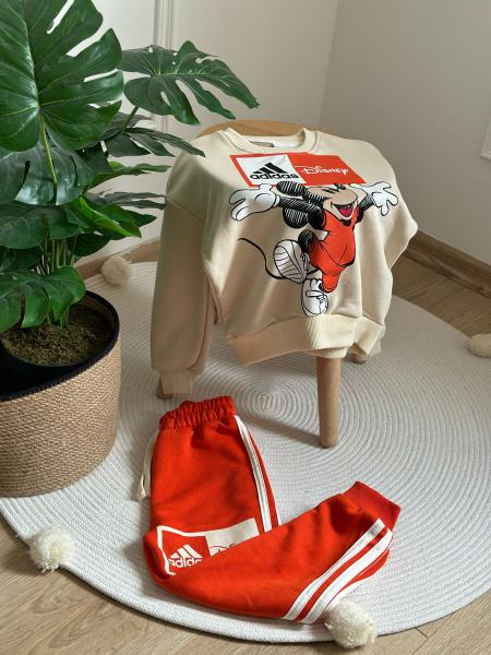 Turuncu Sporcu Mickey Logo Detaylı Eşofman Takımı